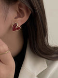 Buy SHEIN Andkiss Heart Shaped Stud Earrings in Pakistan