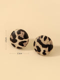 Buy SHEIN Andkiss Leopard Pattern Round Stud Earrings in Pakistan