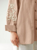 Buy SHEIN Anewsta Cotton Linen Texture Vacation Rose Hand Cranked Shirts in Pakistan