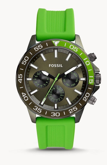 Buy Bannon Multifunction Black Dial Green Rubber Strap Watch For Men in Pakistan