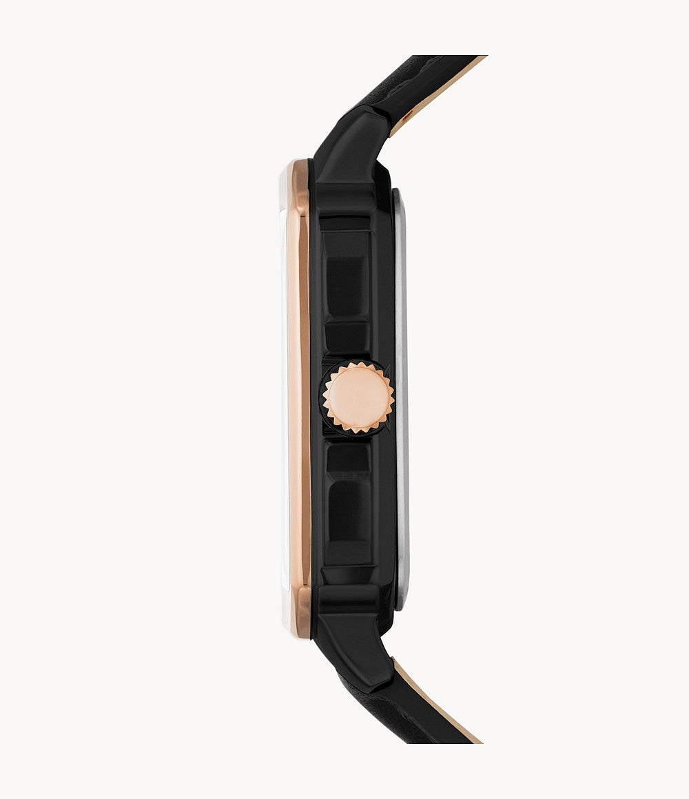 Buy Multifunction Black Dial Black Leather Strap Watch For Men in Pakistan