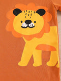 Buy SHEIN Baby Boy 2pcs/Set Cute Animal Dinosaur & Lion Pattern Print Short Sleeve T-Shirt For Spring And Summer in Pakistan