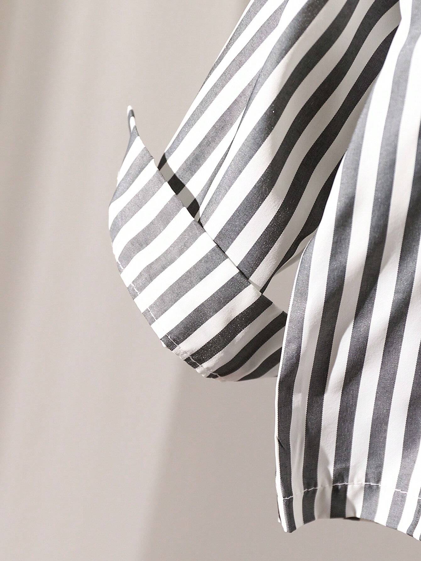 Buy SHEIN Baby Boy 2pcs Set: Striped Stylish Shirt And Black Suit Pants in Pakistan