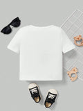 Buy SHEIN Baby Boy Casual Cartoon Print Short Sleeve Top Suitable For Summer in Pakistan