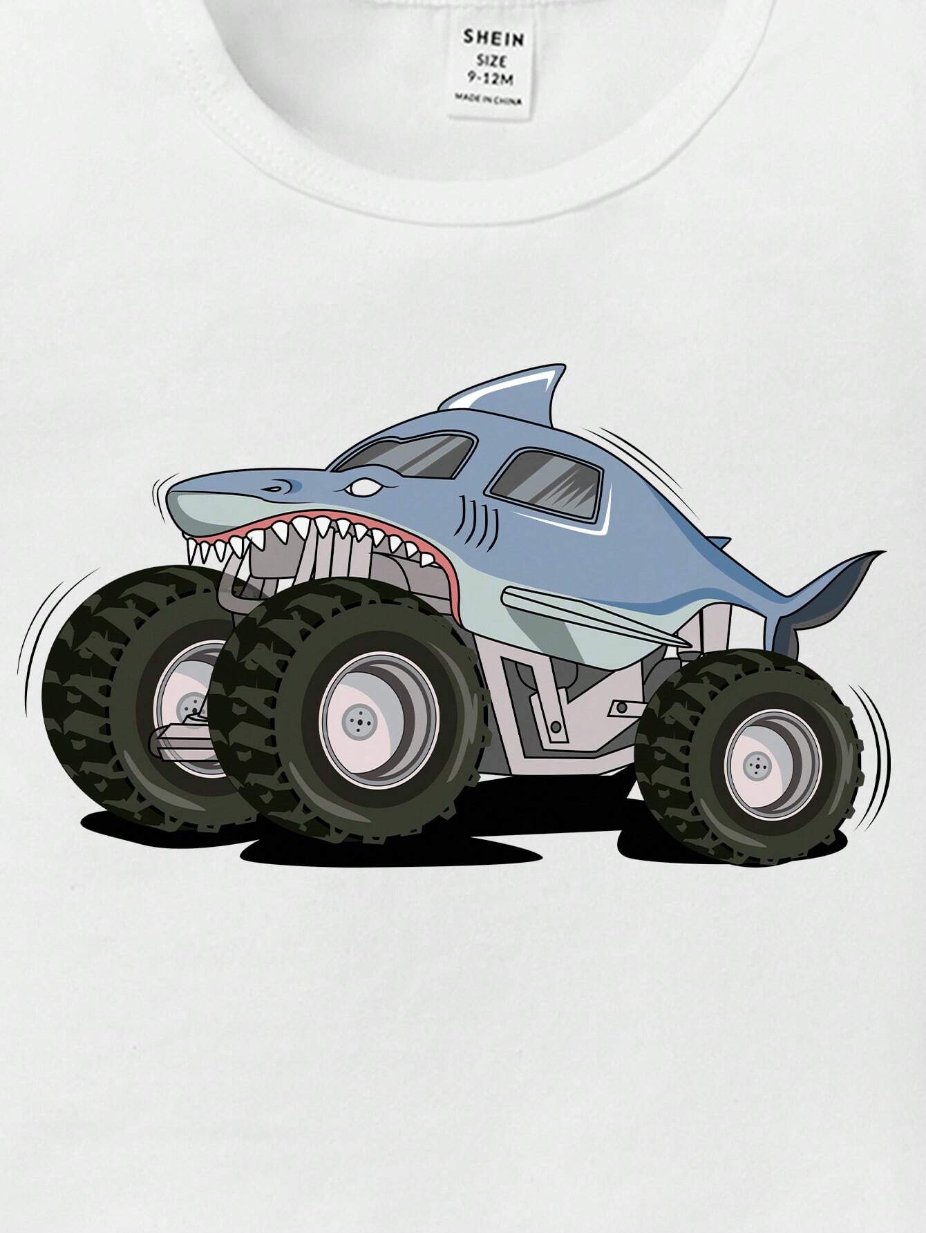 Buy SHEIN Baby Boy Casual Cartoon Print Short Sleeve Top Suitable For Summer in Pakistan