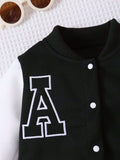 Buy SHEIN Baby Boy Fashion Casual Letter Baseball Jacket Set in Pakistan