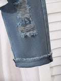 Buy Baby Boy Patchwork Denim Pocket Round Neck Long Sleeve Top And Distressed Jeans Set in Pakistan
