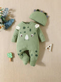 Buy SHEIN Baby Boys 3D Ear Cute Expression Printed Long Sleeve Footie Jumpsuit in Pakistan