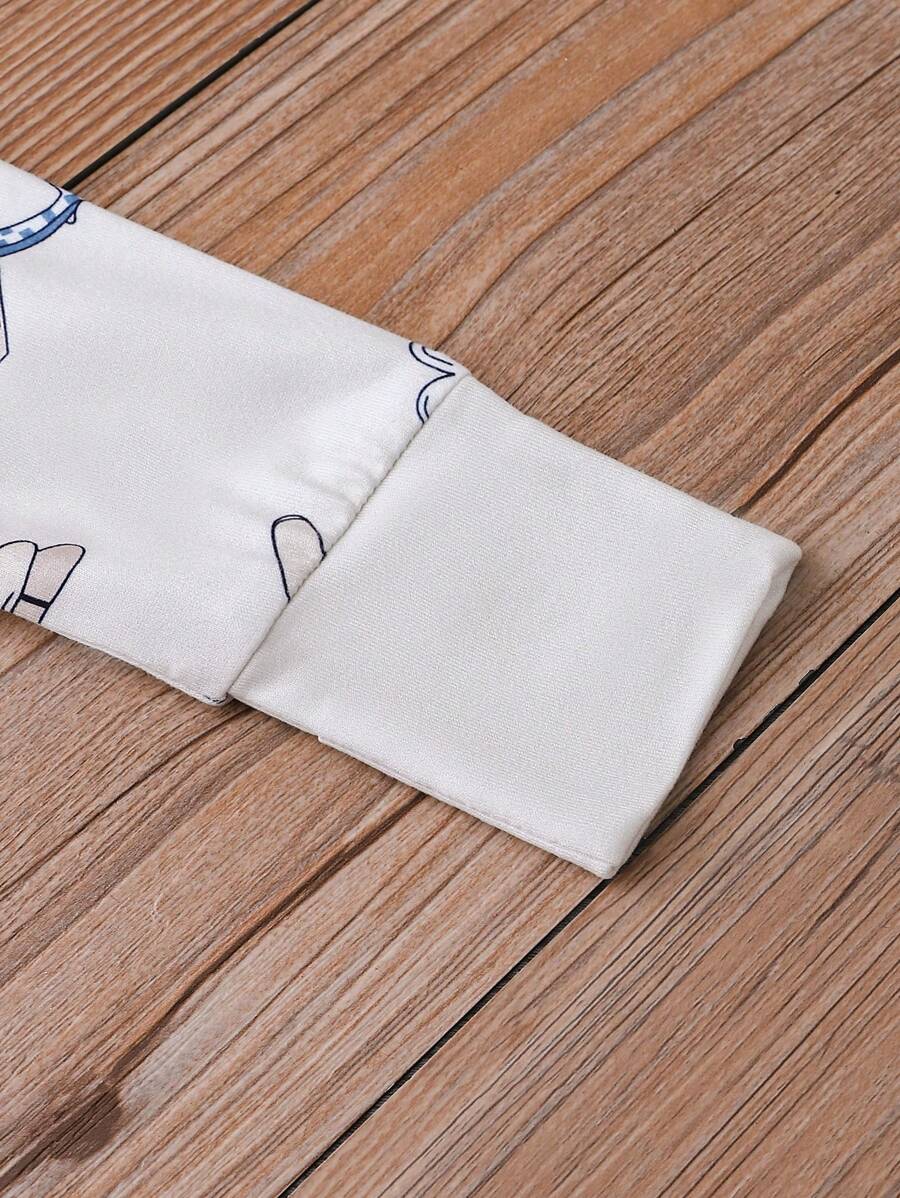Buy SHEIN Baby Boys' Airplane Pattern Reversible Footie With Fold-Over Sleeves And Feet in Pakistan