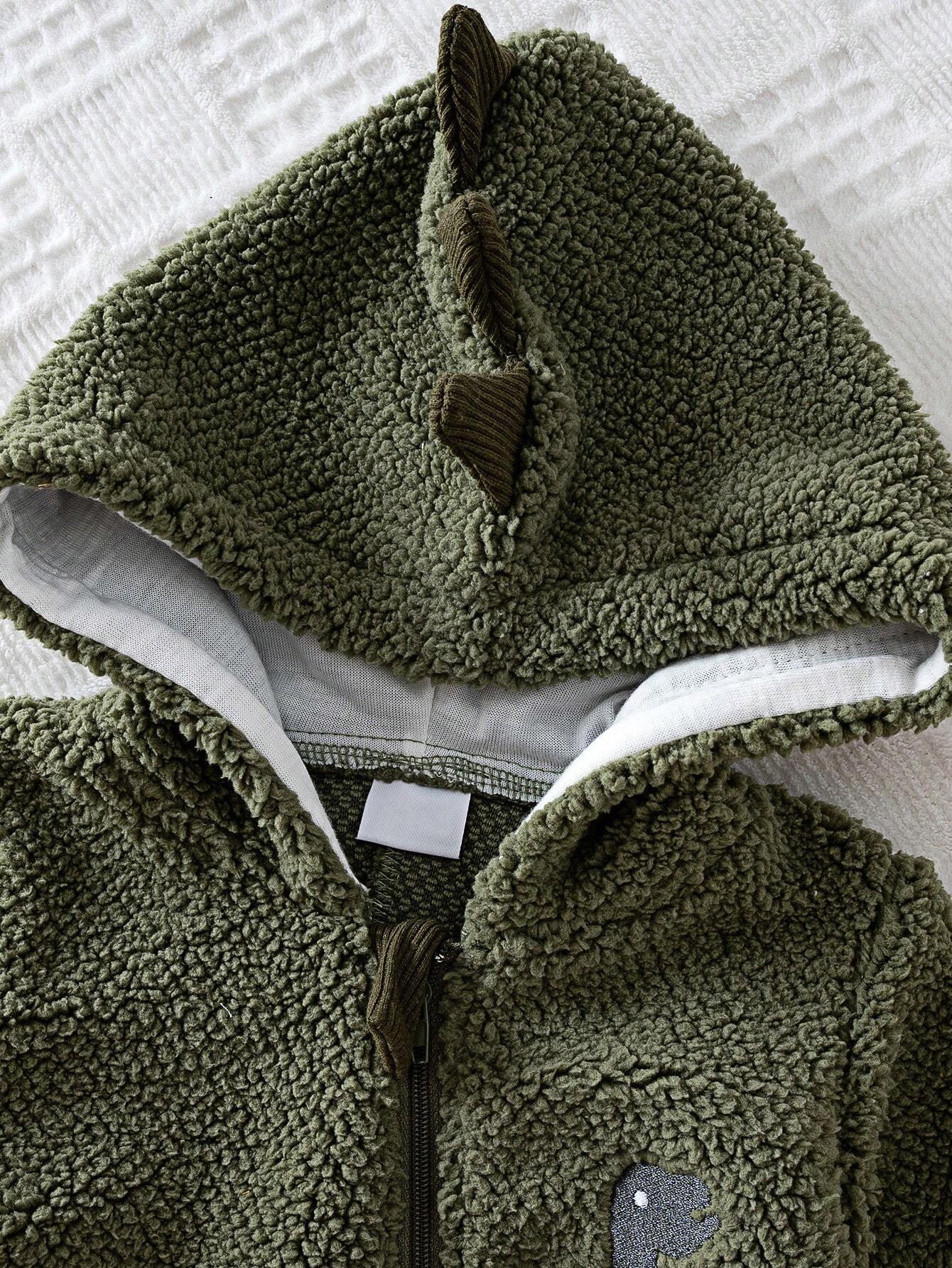 Buy SHEIN Baby Boys Winter Fleece Dinosaur Jumpsuit Outerwear in Pakistan