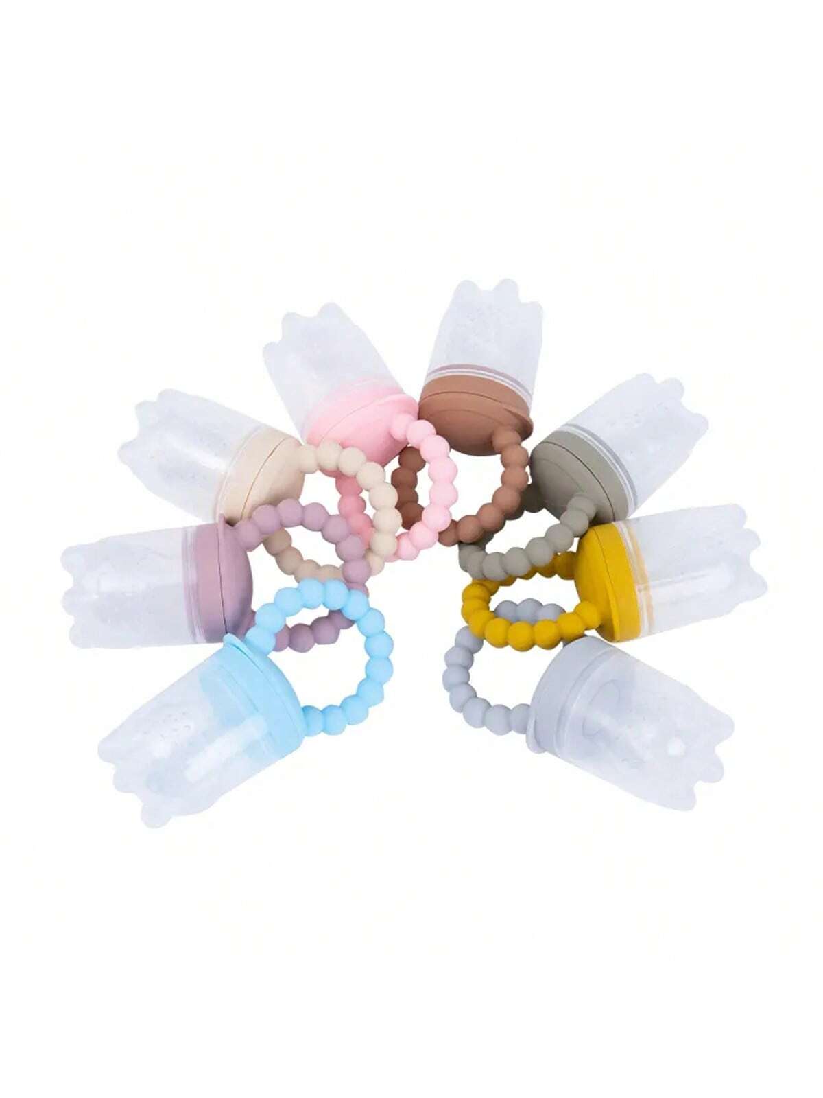 Buy SHEIN Baby Fruit Feeder Pacifier, Silicone Teething Toy With Handle, Infant Food Feeder For Fresh Fruits, Vegetables, Ice Chips, Dusty Pink in Pakistan