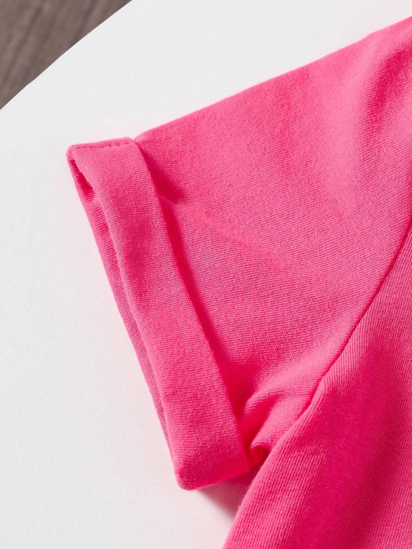 Buy SHEIN Baby Girl Casual Fashionable Berry Printed Overalls Shorts & Solid Short Sleeve T-Shirt Summer Outfit in Pakistan