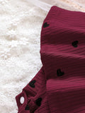 Buy SHEIN Baby Girl Heart Print Bow Shoulder Cami Combo Bodysuit Dress & Headband in Pakistan