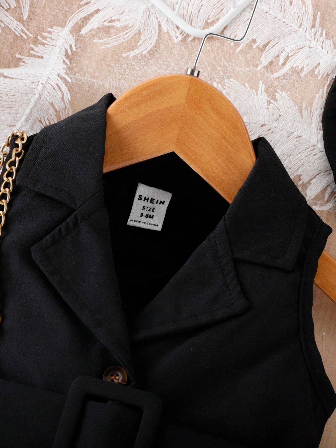 Buy SHEIN Baby Girl Solid Color Simple Style Sleeveless Romper in Pakistan