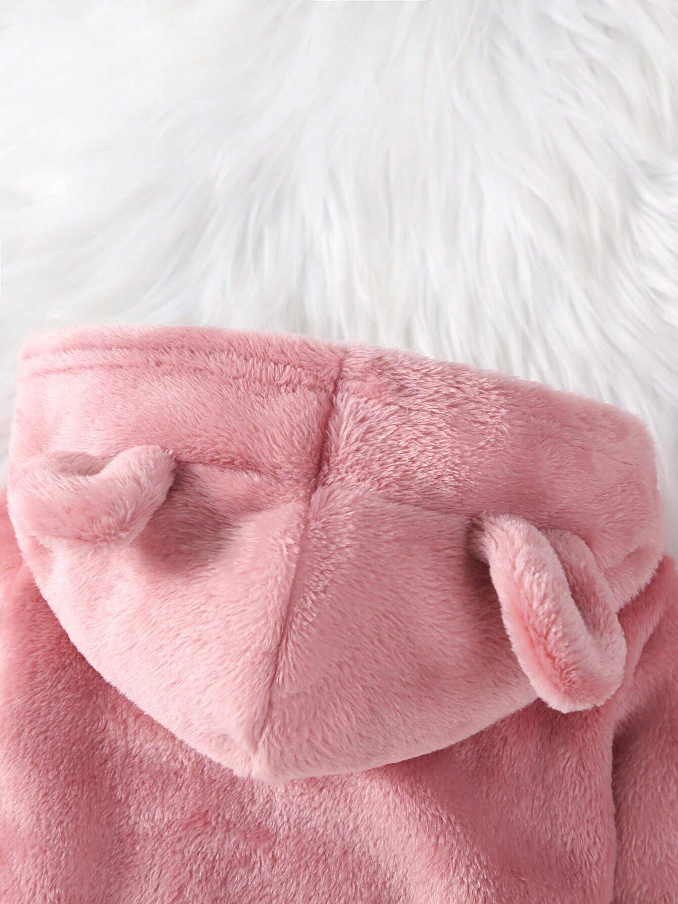 Buy SHEIN Baby Girls' Hooded Bathrobe With 3d Ear Design And Waist Belt Included in Pakistan