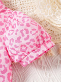 Buy SHEIN Baby Girls' Pink Leopard Print Shirt With Skirt Set For Spring/Summer in Pakistan