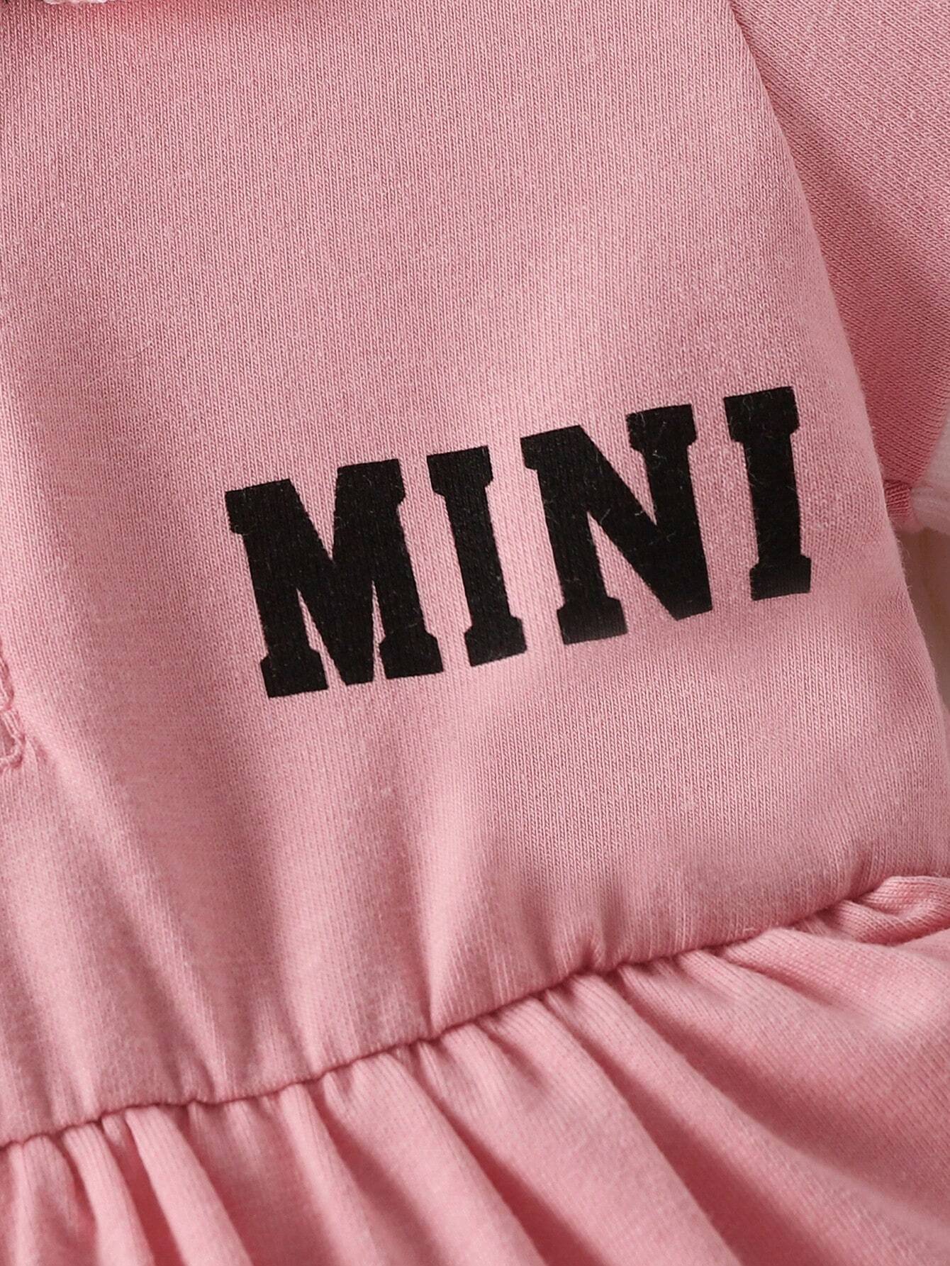 Buy SHEIN Baby Girl's Striped Bodysuit With Collar, Casual Simple Style With Letter Print For Spring And Summer in Pakistan