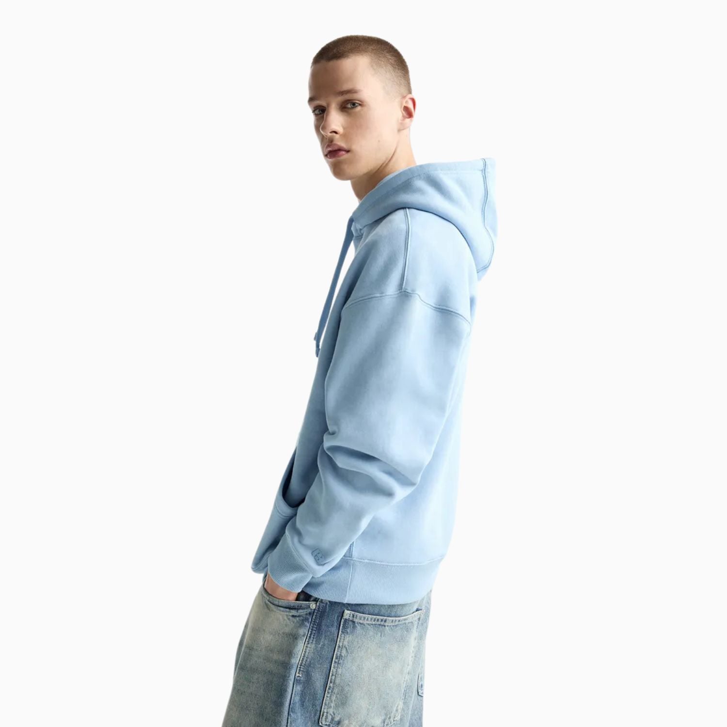 Buy Basic Loose Fit Hoodie - Baby Blue in Pakistan