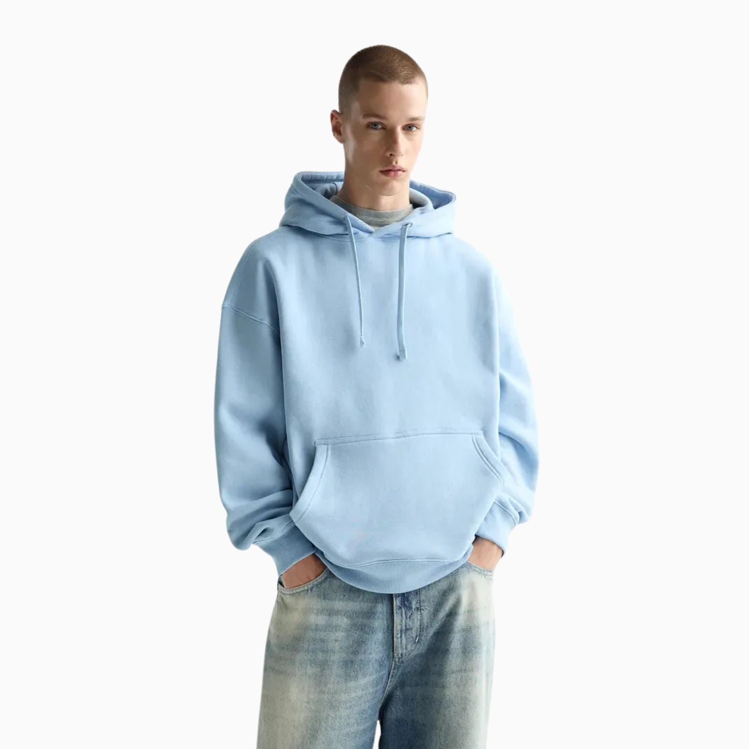 Buy Basic Loose Fit Hoodie - Baby Blue in Pakistan