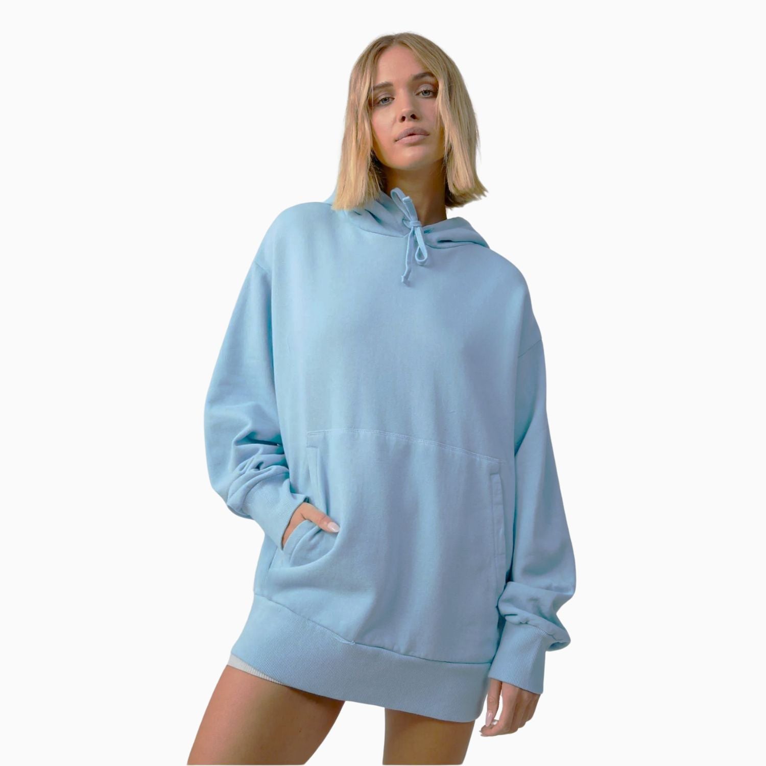 Buy Basic Loose Fit Hoodie - Baby Blue in Pakistan