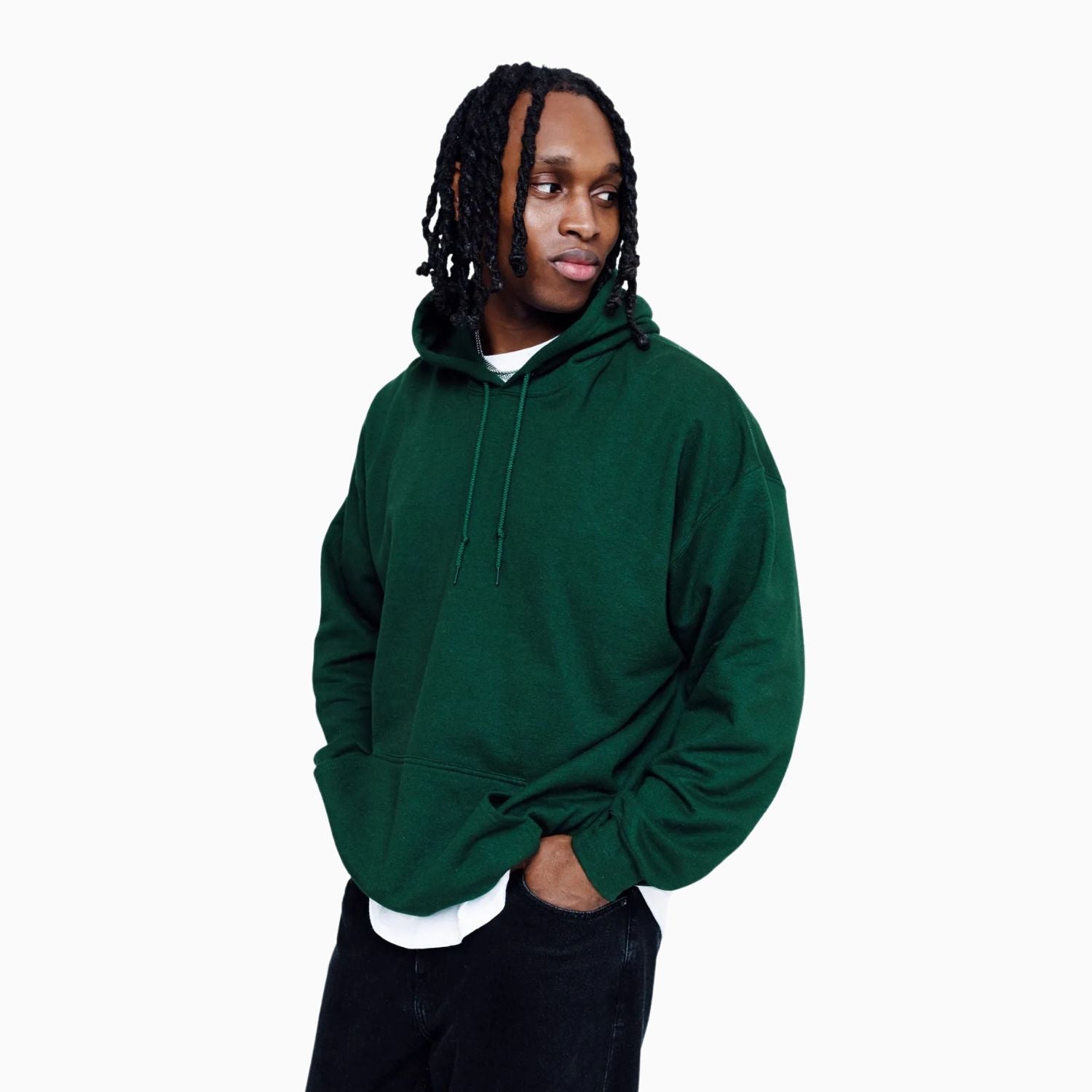 Buy Basic Loose Fit Hoodie - Forest Green in Pakistan