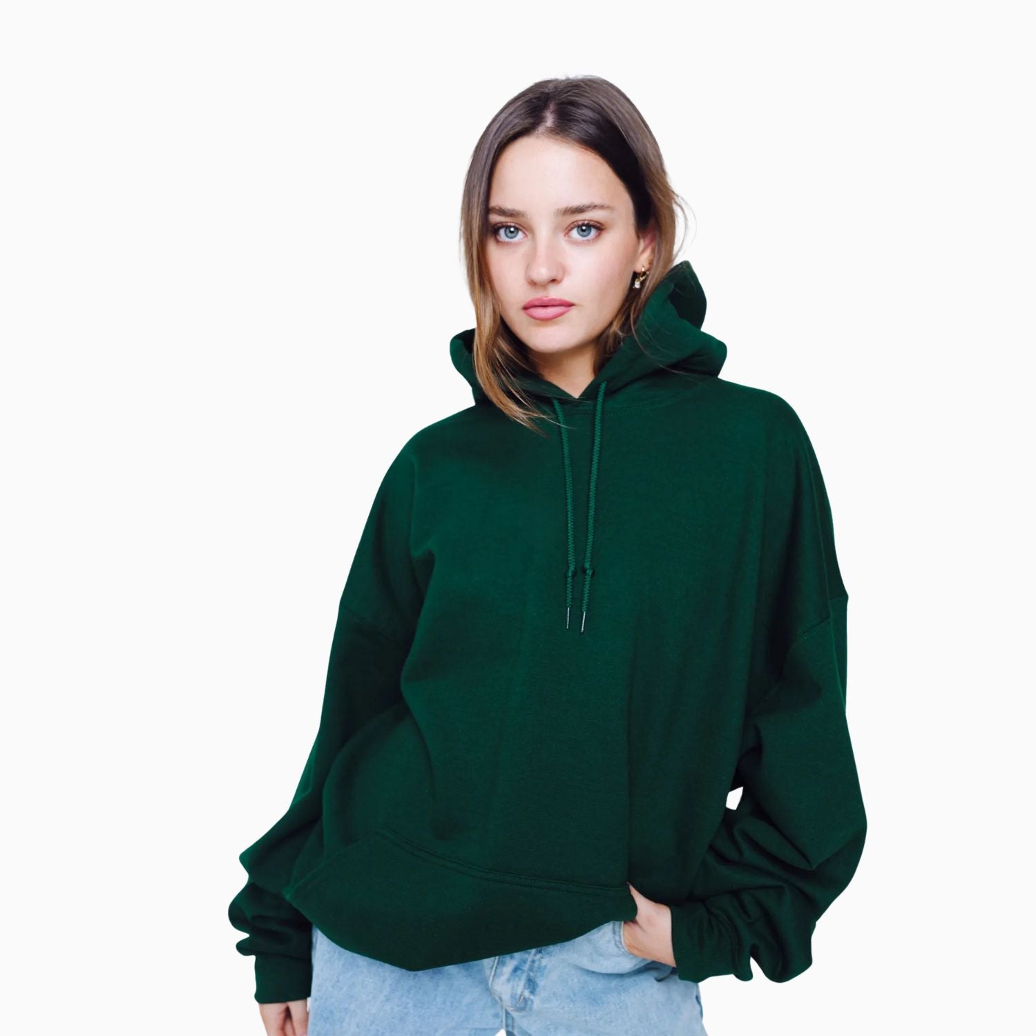 Buy Basic Loose Fit Hoodie - Forest Green in Pakistan