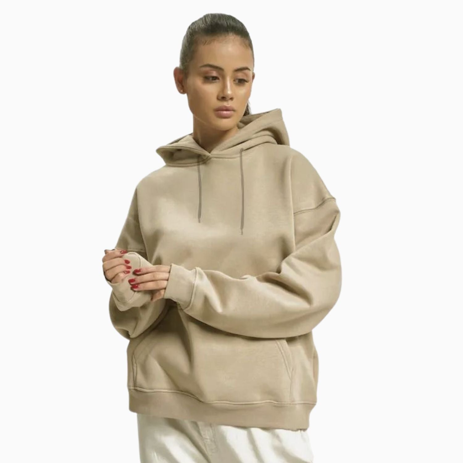 Buy Basic Loose Fit Hoodie - Khaki in Pakistan