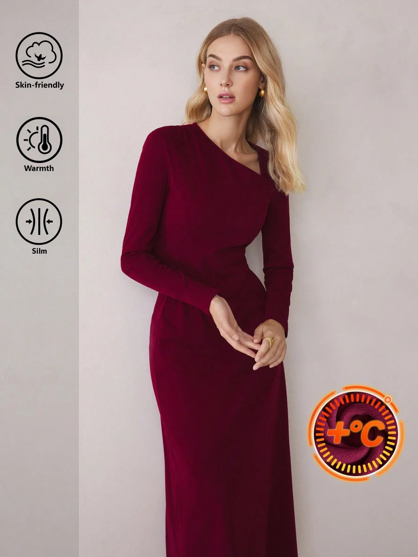 Buy SHEIN BizChic Red Set Long Sleeve T-Shirt And Maxi Skirt in Pakistan