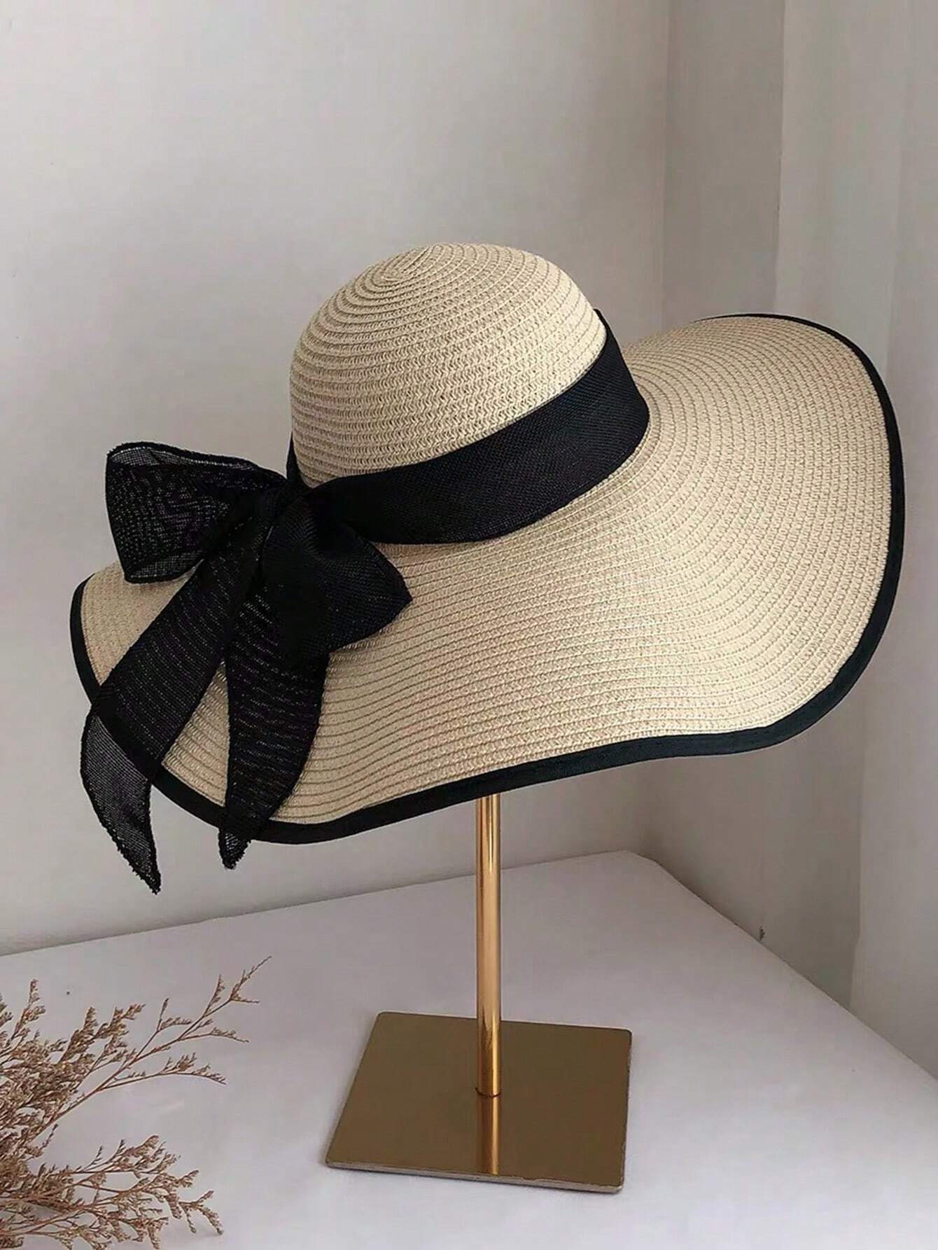 Buy SHEIN Boho 1pc Women Fashion Accessories Bow Decor Summer Beach Straw Hat in Pakistan