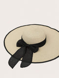 Buy SHEIN Boho 1pc Women Fashion Accessories Bow Decor Summer Beach Straw Hat in Pakistan