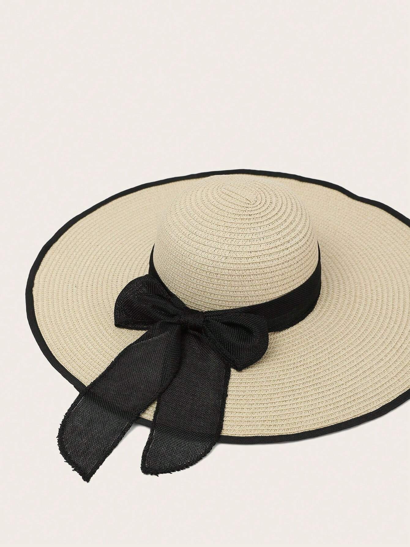 Buy SHEIN Boho 1pc Women Fashion Accessories Bow Decor Summer Beach Straw Hat in Pakistan