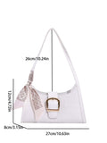 Buy SHEIN Bow Decor White Alligator Pattern Silk Scarf Decorated Armpit Bag in Pakistan