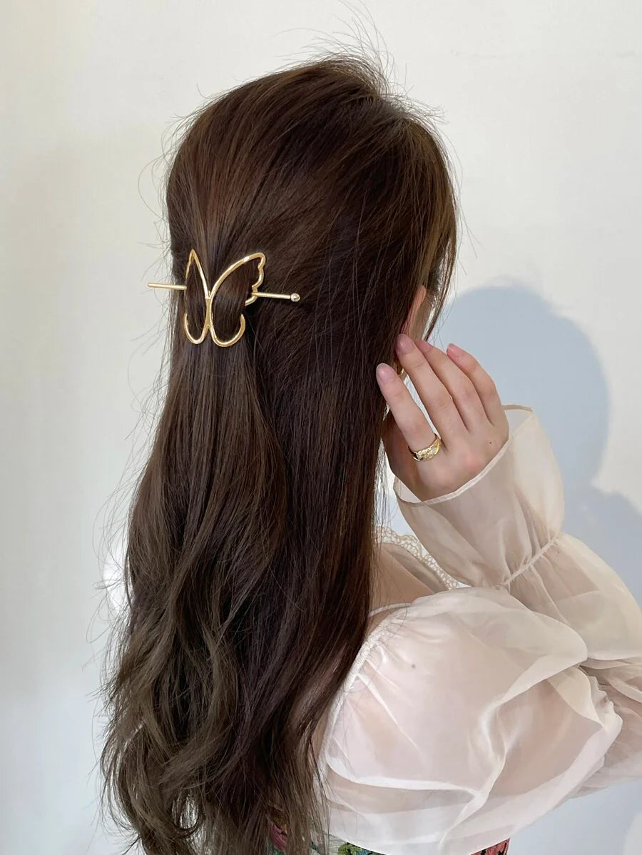 Buy SHEIN Butterfly Decor Hair Slide With Stick Street Hair Clips in Pakistan