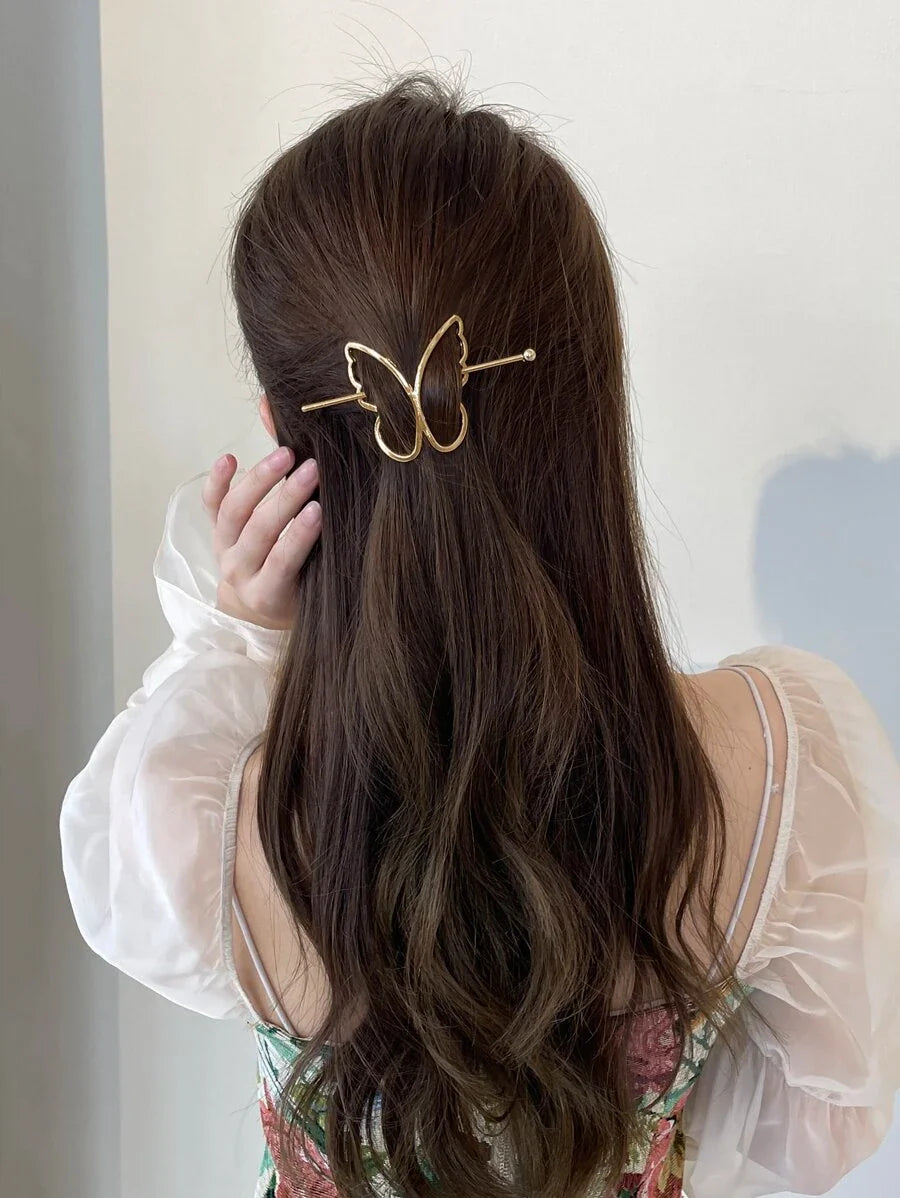 Buy SHEIN Butterfly Decor Hair Slide With Stick Street Hair Clips in Pakistan