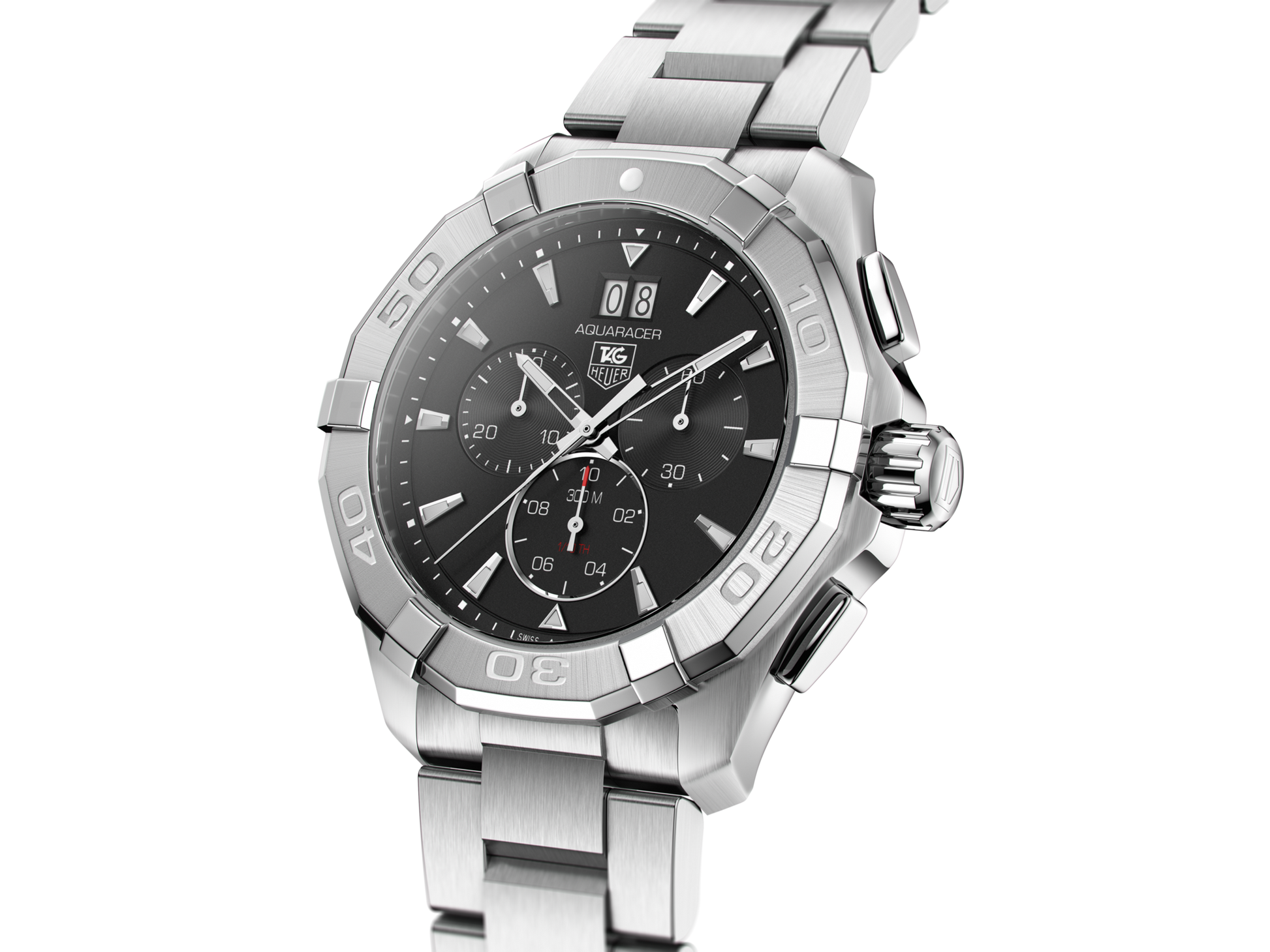 Buy Tag Heuer Aquaracer Black Dial Silver Steel Strap Watch for Men - CAY1110.BA0927 in Pakistan