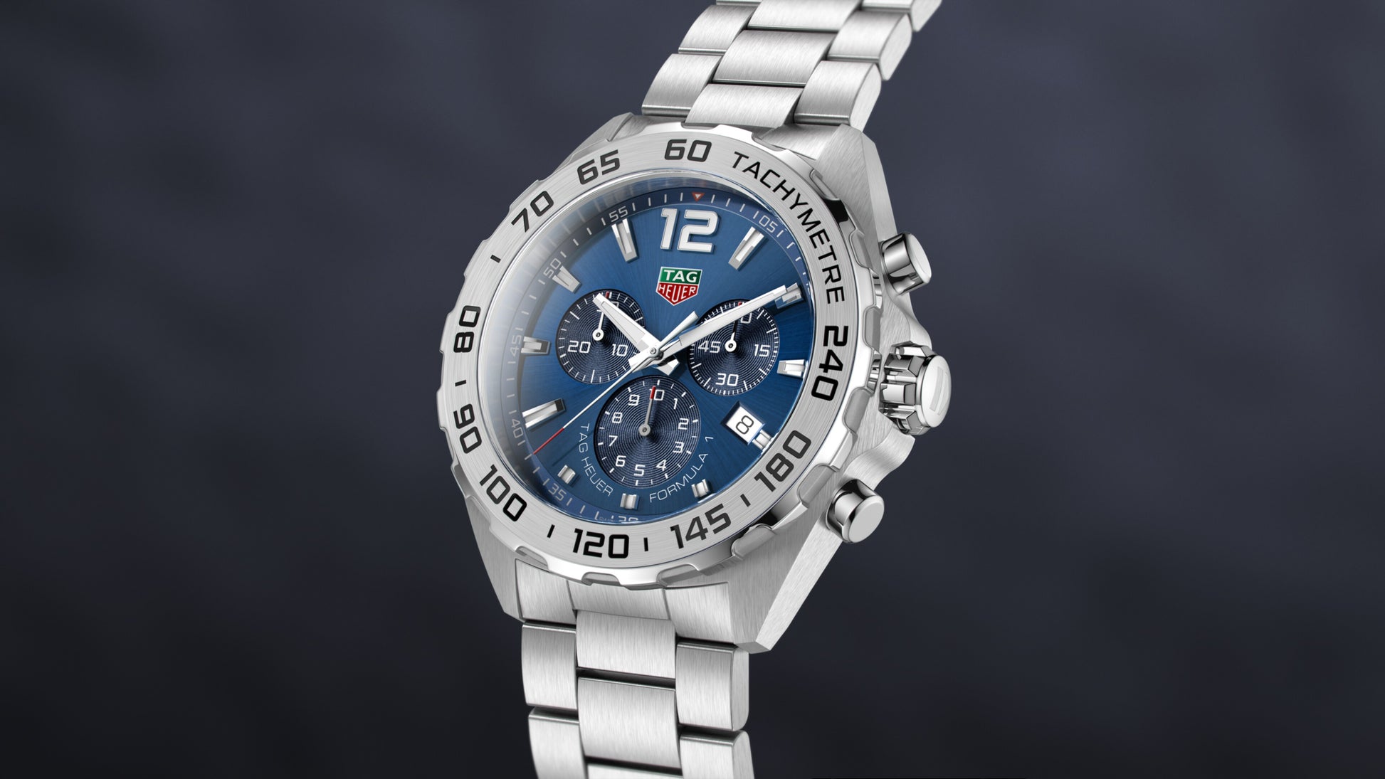 Buy Tag Heuer Formula 1 Chronograph Blue Dial Silver Steel Strap Watch for Men - CAZ101K.BA0842 in Pakistan