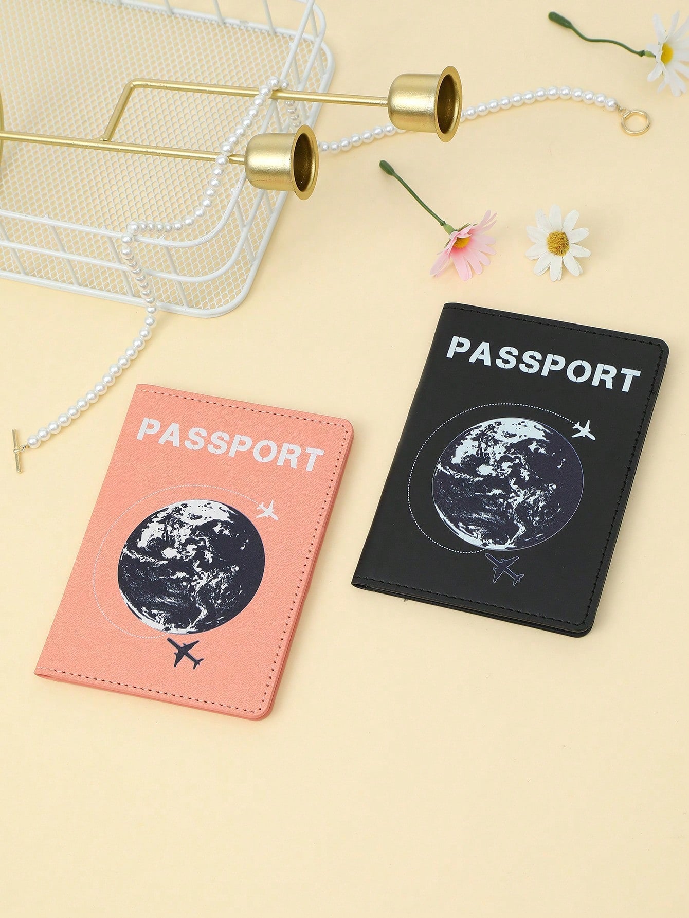 Buy SHEIN Cartoon Airplane, Earth, And Letter Print Travel Passport Holder For Men And Women Students in Pakistan