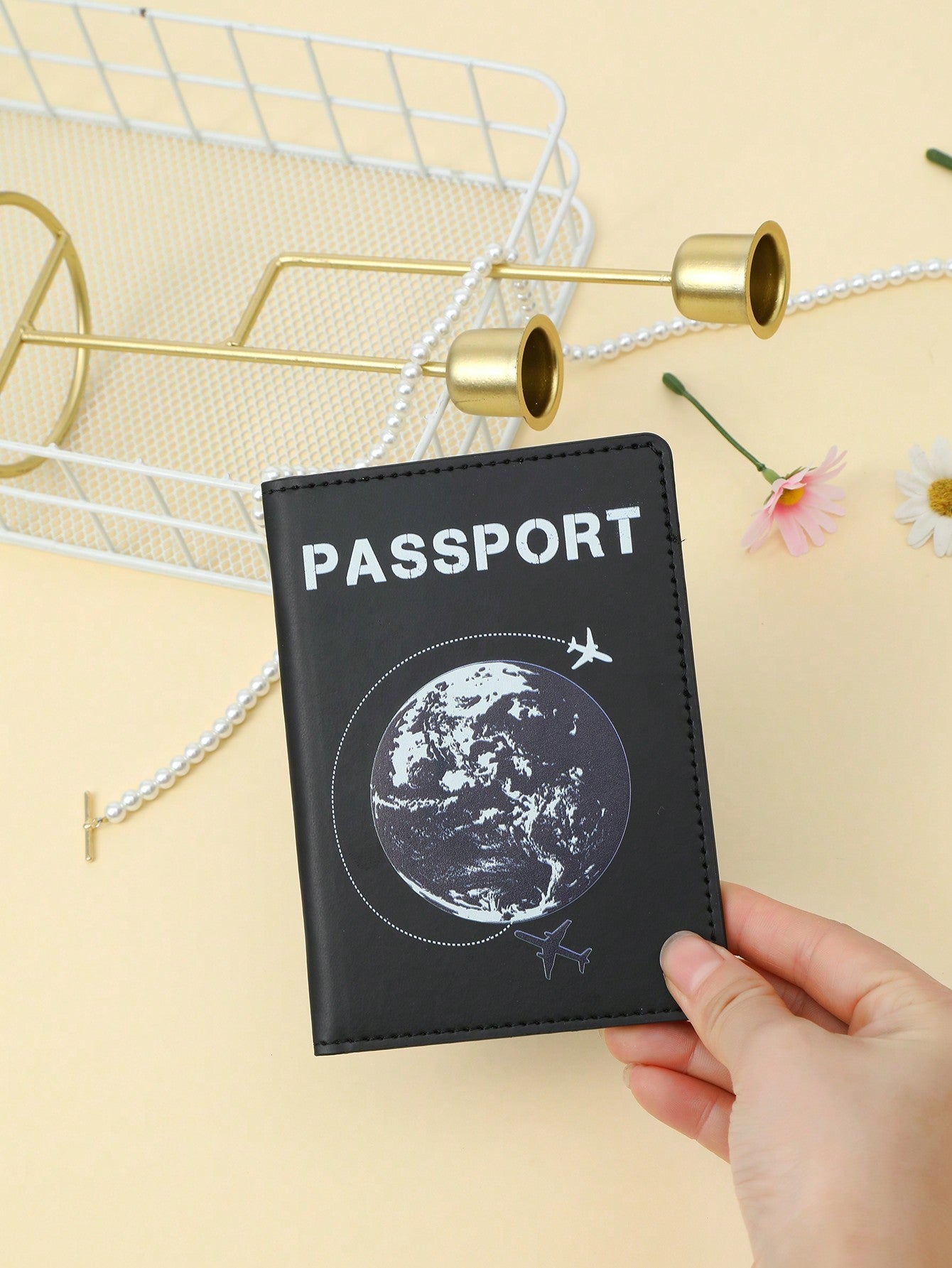 Buy SHEIN Cartoon Airplane, Earth, And Letter Print Travel Passport Holder For Men And Women Students in Pakistan