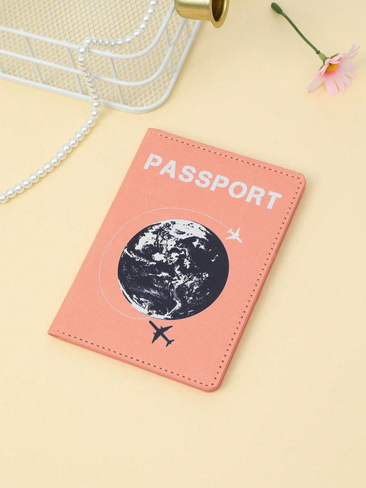 Buy SHEIN Cartoon Airplane & Earth & Letter Print Travel Passport Holder For Men And Women Students in Pakistan