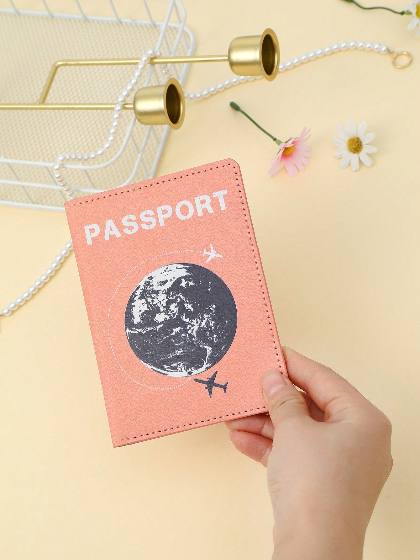 Buy SHEIN Cartoon Airplane & Earth & Letter Print Travel Passport Holder For Men And Women Students in Pakistan