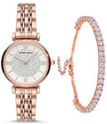 Buy Emporio Armani Gianni T Bar White Dial Rose Gold Steel Strap Watch for Women - AR11244 in Pakistan