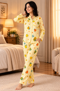 Buy Lemon Whimsy Linen Pajama Set in Pakistan