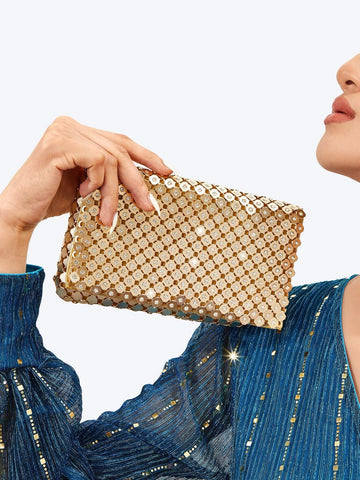 Buy SHEIN Clutch Bag Evening Party Bag Glitter Small Purse with Detachable Chain Strap Any Prom Clutch Walle in Pakistan