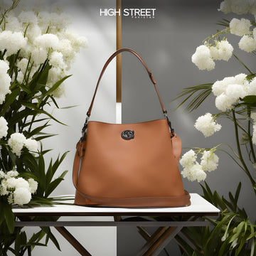 Buy Coach Willow Shoulder Bag Medium - Gold / Orange in Pakistan