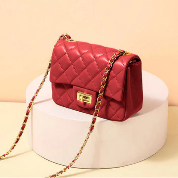 Buy Quilted DockLock Crossbody Bag ~ Red in Pakistan