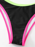Buy SHEIN Contrast Binding Tie Back Halter Bikini Swimsuit in Pakistan