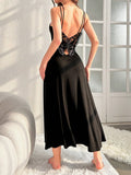 Buy SHEIN Contrast Lace Butterfly Pattern Backless Cami Nightdress in Pakistan