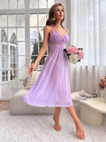 Buy SHEIN Contrast Lace Mesh Cami Nightdress in Pakistan