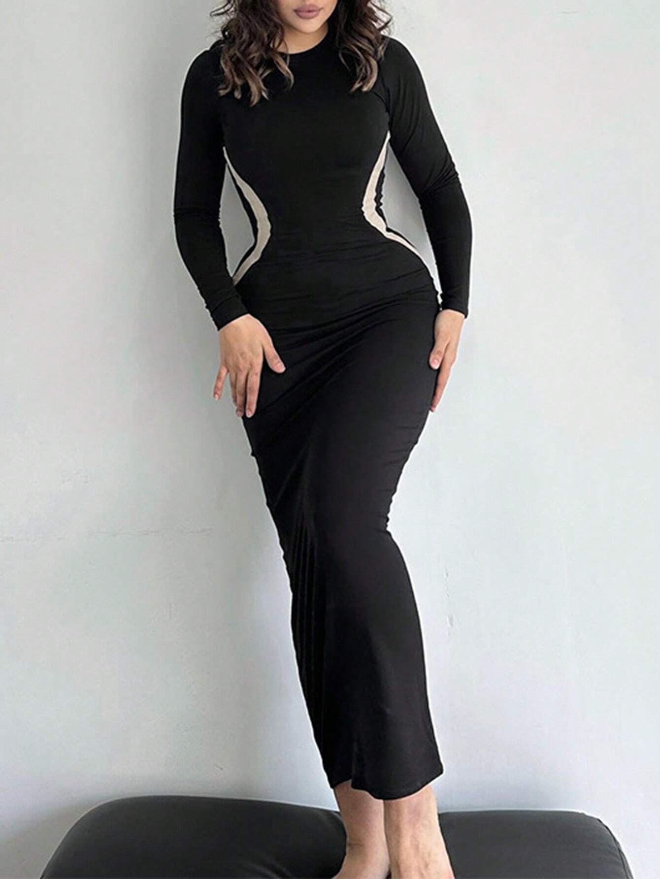 Buy SHEIN Contrast Panel Bodycon Dress in Pakistan