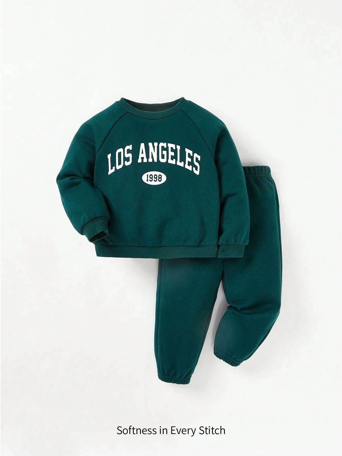 Buy Cozy Pixies Baby Girl Casual All-Match Round Neck Raglan Sleeves Letter Printed Sweatshirt And Trousers Two-Piece Set in Pakistan